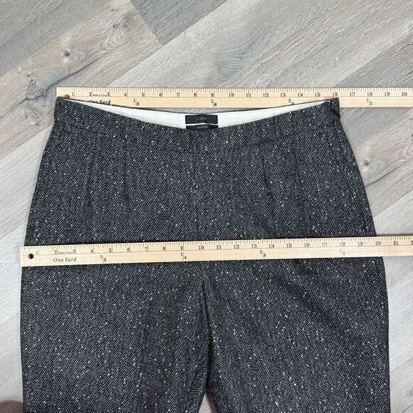 J.Crew Martie Herringbone Tweed Wool Sequin Crop Pants Trousers Black 10 - Picture 12 of 15